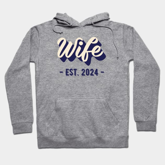 Wife Est 2024 Just Married Honeymoon Wedding Couple Hoodie by AimArtStudio